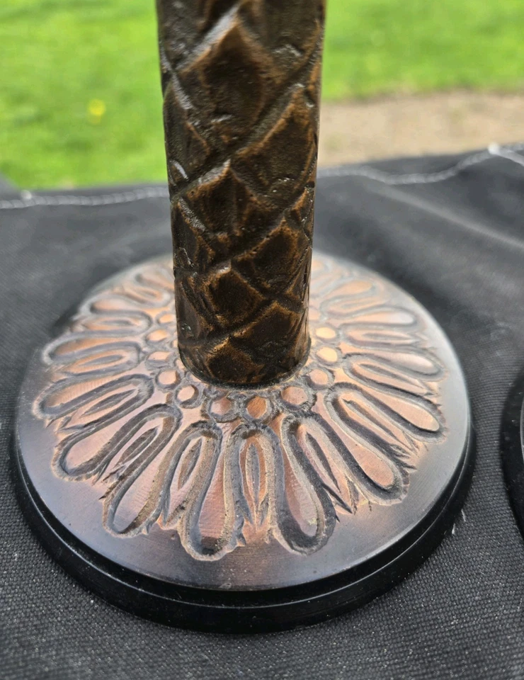 2 candelabros de palmera de latón hechos en la India 8 pulgadas y 6 pulgadas ¡Bonito!! Foto 4 de 4