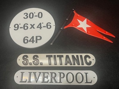 TITANIC White Star Line, Lifeboat Insignia Plaques, Complete Set, 25 G STEEL!