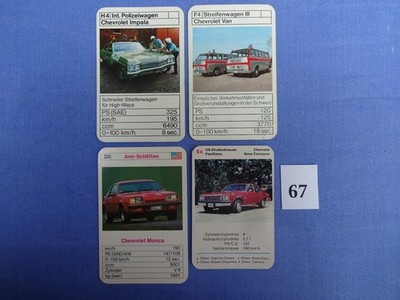 Chevrolet  Monza,  Nova,  Impala,  Van,  Einzelkarte, Sammelkarte, Auto Quartett