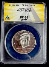 2000-S  ANACS  PF 66 DCAM  PROOF SILVER  Kennedy Half Dollar #4611
