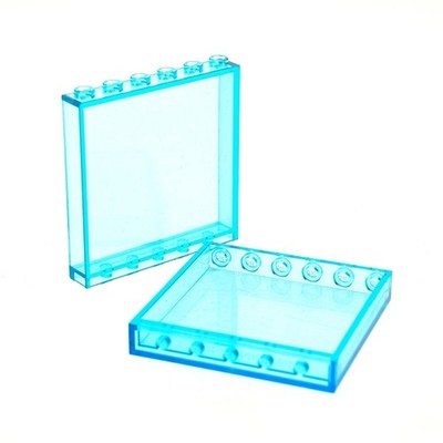 2x Lego Panels 1x6x5 Transparent Light Blue Window Glass House