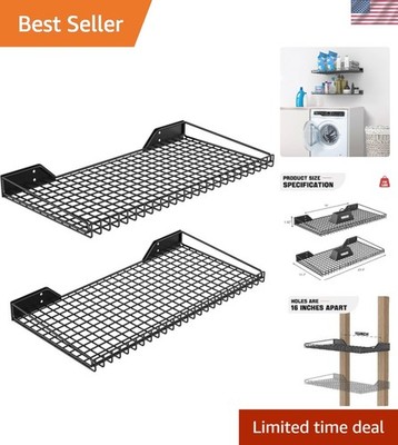 Durable Dust-Proof Garage Shelf Set - 2 Pack Heavy-Duty Metal Racks 23.5'' x 12''