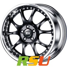 4x RH Alurad RMK Dynamik schwarz mit Edelstahlhorn 9x18" ET55 LK5 112 ML 158 ... 4x RH Alurad RMK Dynamik schwarz mit Edelstahlhorn 9x18" ET55 LK5 112 ML 158 ...