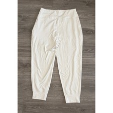LegEnd Jogger Pants Large Cream Off White High Waisted Athleisure Yoga