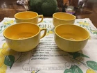 HOMER LAUGHLIN RIVIERA HARLEQUIN CUPS YELLOW VINTAGE FIESTA
