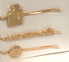 NEW CHANEL Coco Mademoiselle Hair Pins Limited Edition RARE Gold Tone Set of 3