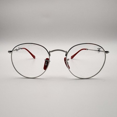 Ray-Ban x Ferrari RX3447VM F031 Glasses Frame Silver Round Scuderia 50mm NEW