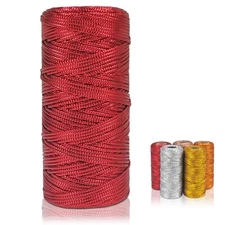 Bakers Twine, Red Twine for Gift Wrapping Thin Inelastic Decorative Metallic ...