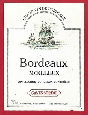 124-65 label BORDEAUX soft cellars Soréal Promodès, negot. Mondeville 14