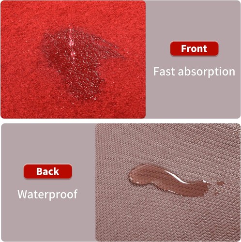 HOMBYS 450 GSM Extra Thick Red Carpet Runner 3x10 ft Non-Slip Rubber #R08 - Picture 4 of 5