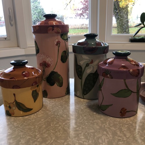 Droll Designs Canisters w/Lids complete very good condition