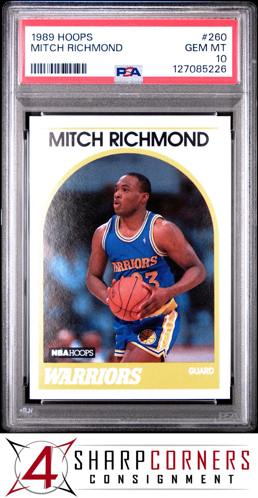 1989 HOOPS #260 MITCH RICHMOND RC WARRIORS HOF PSA 10