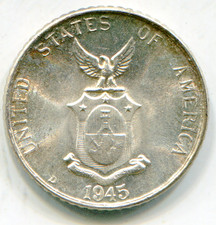 Philippines 10 Centavos 1945-D KM-181 super HG blast white coin    lotdec4105