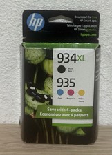 New Genuine HP 934XL 935 Black Color 4PK Ink Cartridges Exp 09/2024