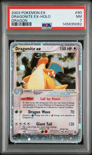 2003 POKEMON EX DRAGON #90 DRAGONITE EX-HOLO PSA 7