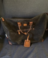 Borsa da viaggio Weekender Bric’s Life Collection marrone con bordo in pelle e ciottoli