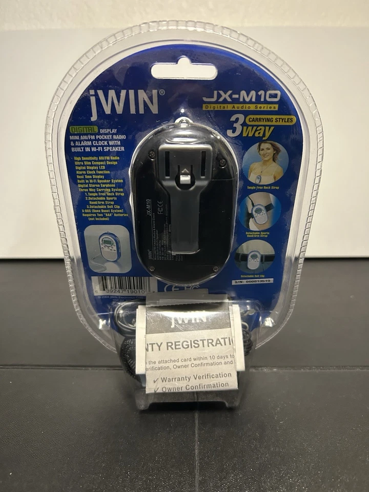JWIN JX-M10 AM/FM, linterna, alimentación de 3 vías, conector para auriculares, antena telescópica Foto 2 de 2
