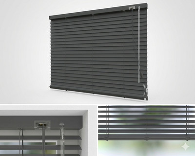 SOLUNA DIM-OUT Alu-Jalousie schiefer 80x240 cm, mit 20% mehr Lamellen zur besser