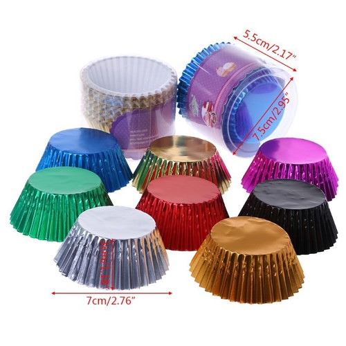 100pcs Paper Cupcake Cup Aluminium Foil Muffin Baking Cups Liners for C - Picture 5 of 11
