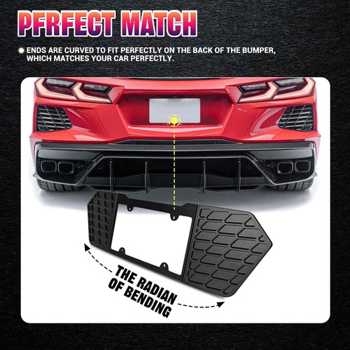 1x License Plate Aluminum Frame Rear For Corvette C8 Stingray Z51 2020-2024 2025 - Picture 7 of 12