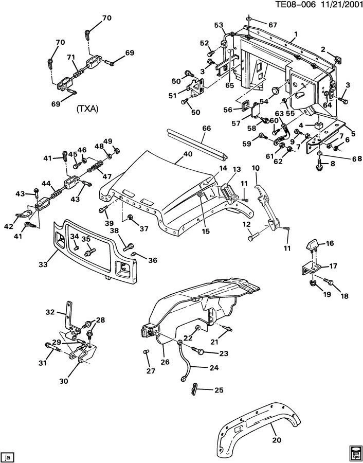 Prendedor de retención de guardabarros interior delantero Topkick/Kodiak C4500-C8500 1990-09 Foto 2 de 2