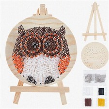 Owl 3D String Art Kit: DIY Embroidery  Nail Winding Lines Painting for Adults -