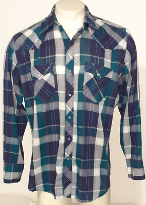 Chemise Western M&M Youngbloods Taille M - Manches Longues, Broderies, Snaps Argent