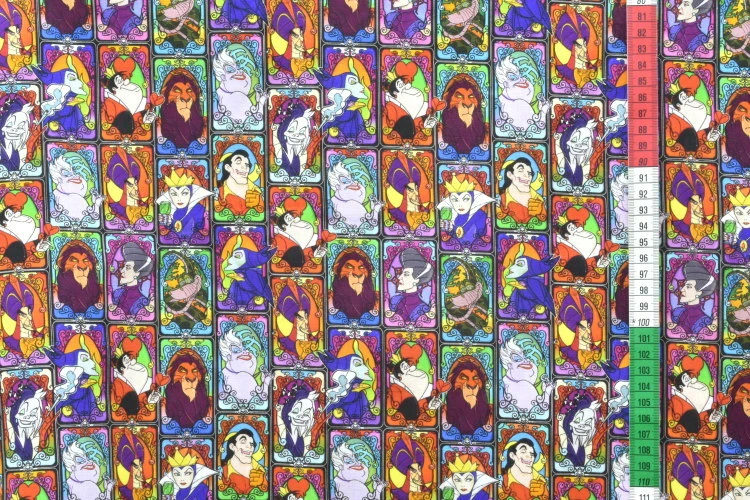 Custom Disney Villains Baddies Characters 100% Cotton Fabric