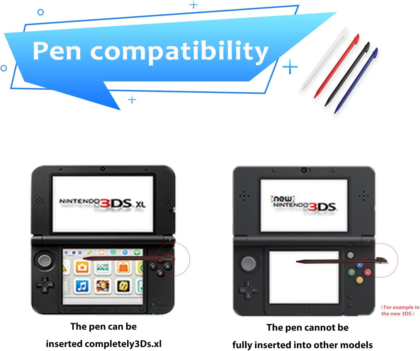 3DS XL Charger Kit, AC Power Adapter Charger and Stylus Pen for