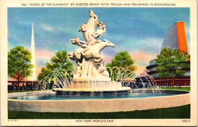 Statue Riders of the Elements by Chester Beach New York World's Fair 1939 C23