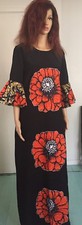 Black Printed Flowery Dress with stones, maxi dress