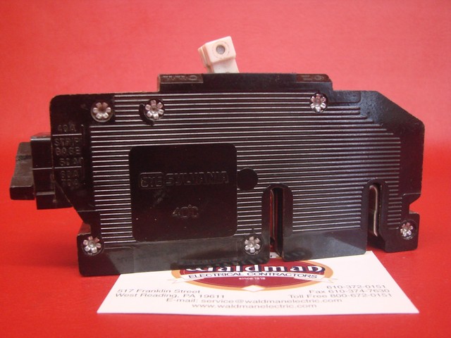 60A GTE Sylvania 260RC38 60 Amp 2 Pole 3/4" Thin Breaker RC38 CuOnly