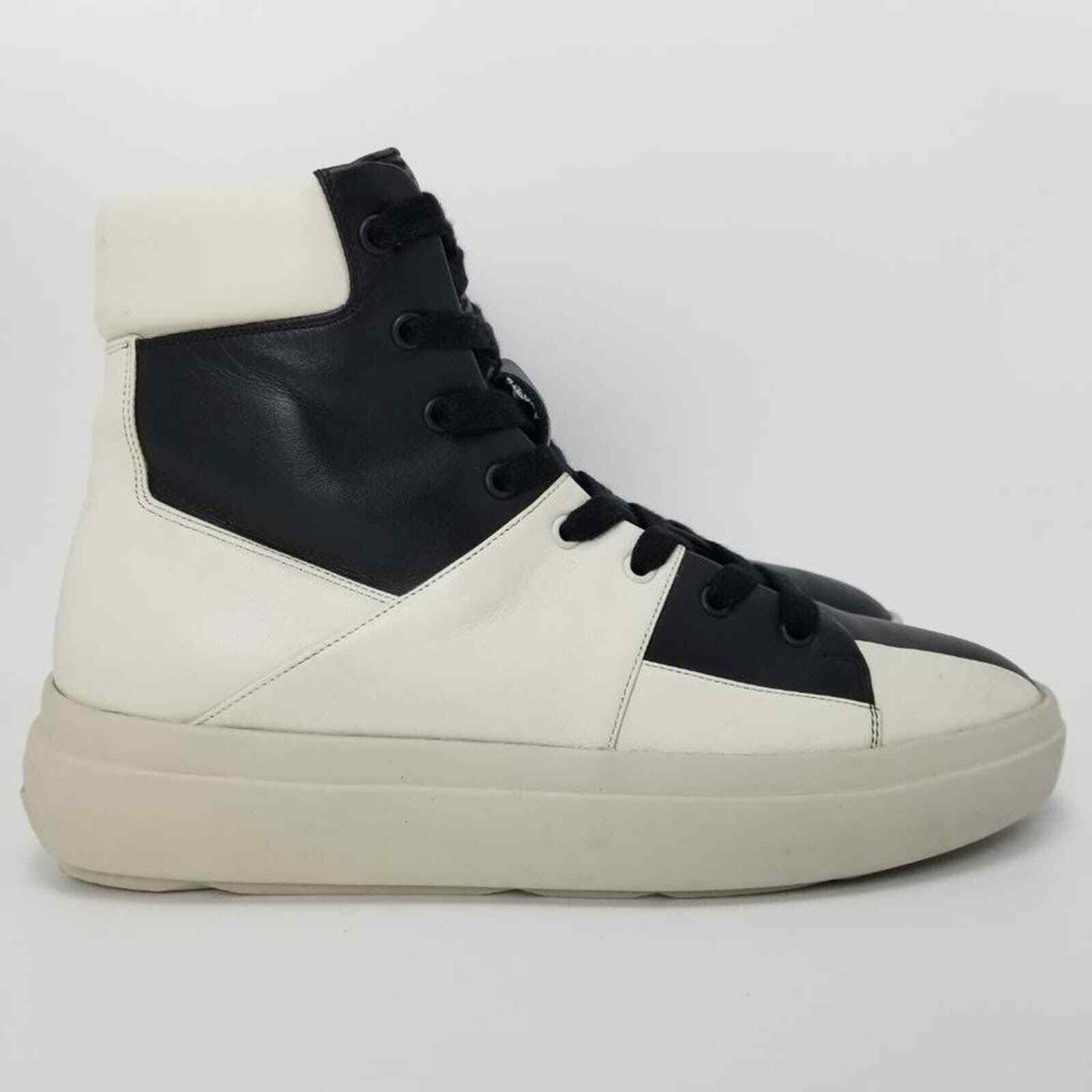 Represent Mens Alpha Mid Black White High Top Lace Up Sneakers 