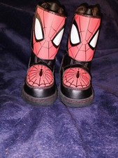 MARVEL SPIDER-MAN Spiderman Winter Boots Kids Toddler Size 7 Lights Up Red Black