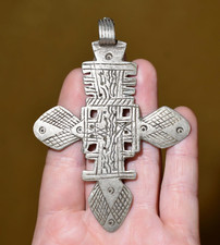 Large Antique Ethiopian Coptic Christian Church Cross Pendant African Amulet