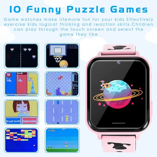 Reloj inteligente para niños con llamada bidireccional reproductor de música cámara juegos reloj SOS para niños - Imagen 35 de 40