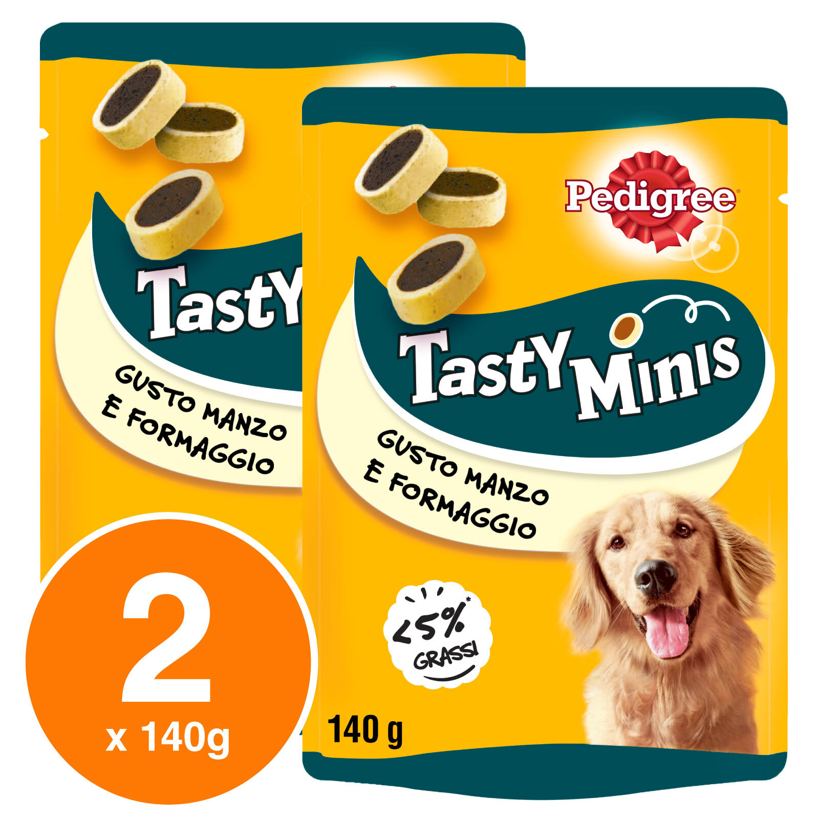 Pedigree Tasty Minis Biscottini Snack Croccanti Manzo Formaggio per Cani 500g