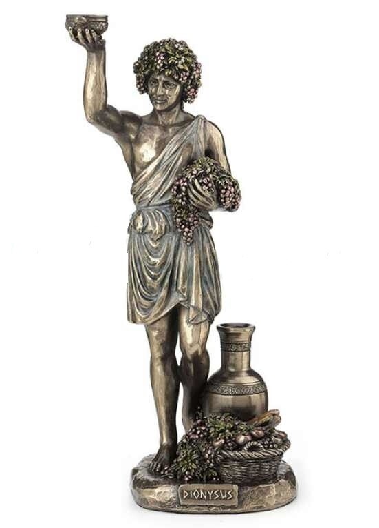 Statue Dionysos façon bronze, sculpture pour sublimer un meuble vide
