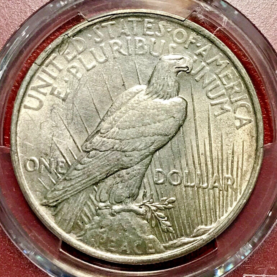 1922 PEACE DOLLAR PCGS  AU ROLLING FOLD MINT ERROR - Image 2 of 4