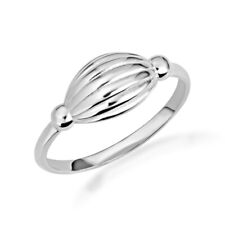 .925 Sterling Silver Seashell Ribbed Dome Ring