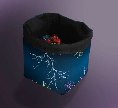 Lightning Stormy Sky Würfeltasche, Tokenbeutel, Schatznesttasche D&D Tasche zum Halten
