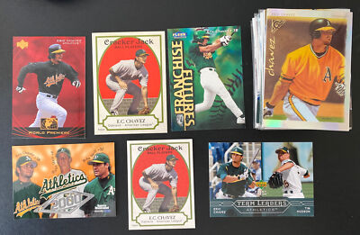 Eric Chavez Oakland A s - 60+ Card Lot w RC s, SPs, Insert & Base Athletics Star