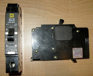Square D Type EDB NF Single Pole 20A 20 Amp 277V Circuit Breaker
