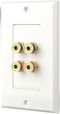 Pyle - Phwp2 - Four Post Binding/banana Plug Wall Plate - White