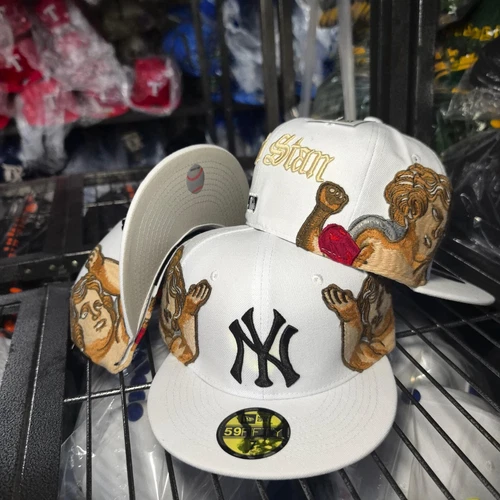New York Yankees Fitted Cap Series Baseball Hat Multi Size White Series - Picture 4 of 5