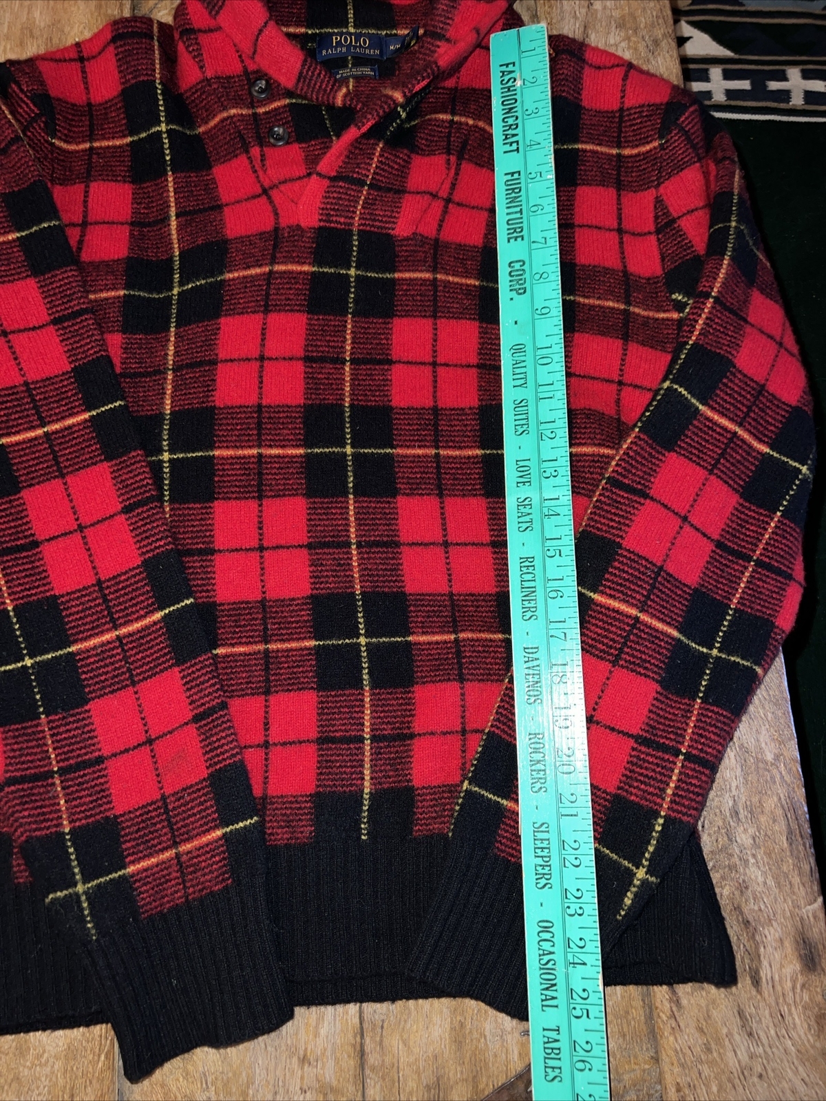 Ralph Lauren Holiday Plaid Sweater With Big Roll Collar 90’s Y2K eBay