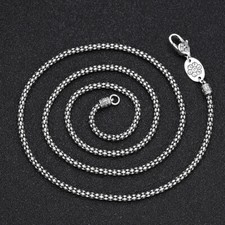 Real 925 Sterling Silver 2.5mm Popcorn Link Chain Necklace 19.7"-27.5" L