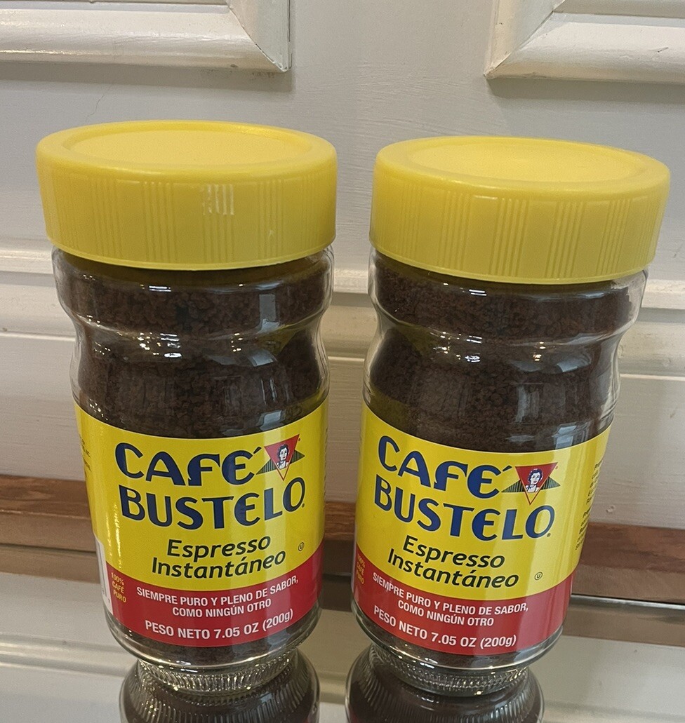 (2 Jar Pack) Cafe Bustelo Espresso Style Dark Roast Instant Coffee, 7.