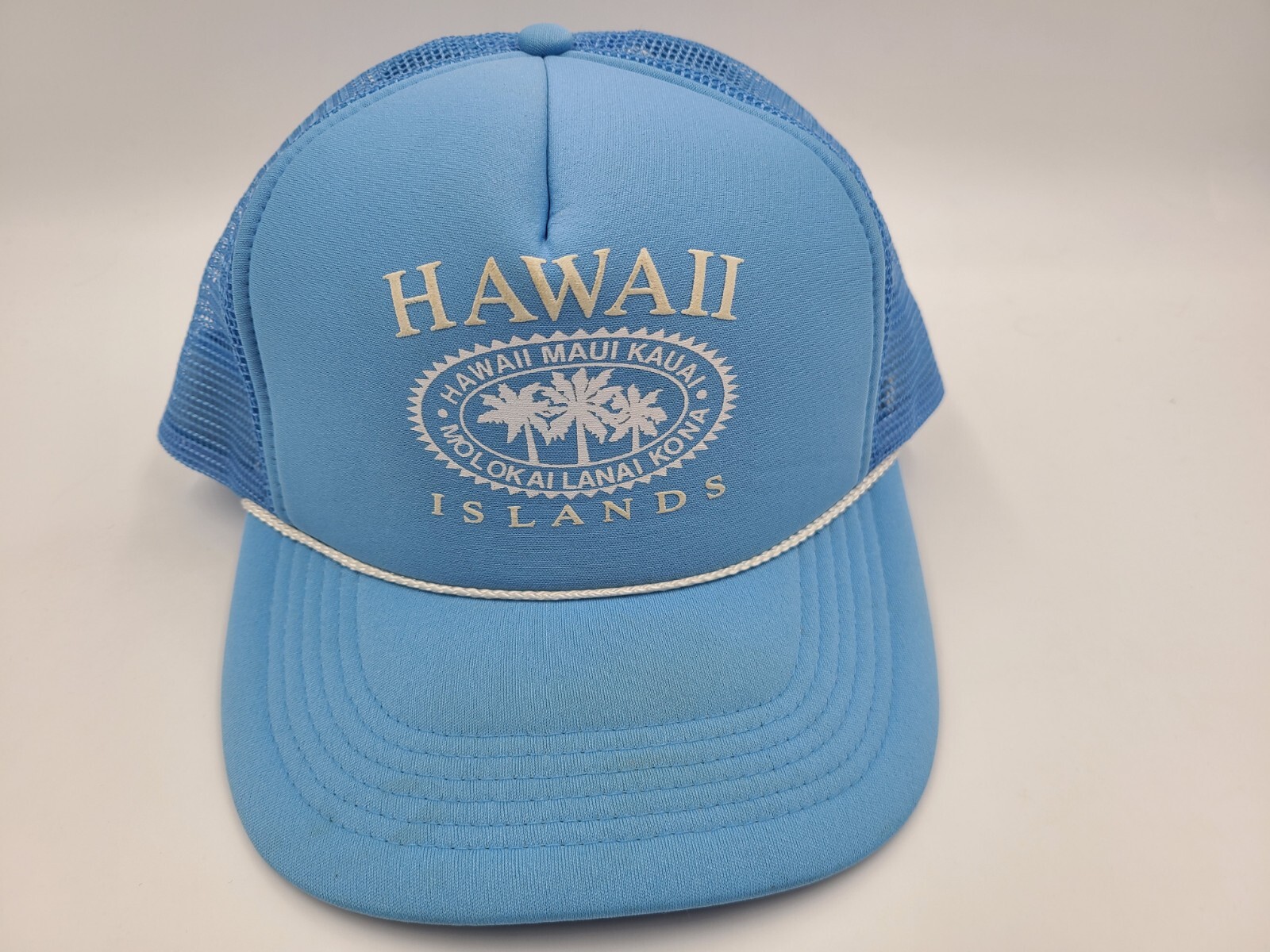 Vintage Hawaii Islands Mesh Trucker Foam Snapback Hat Cap Maui Kauai Lanai Kona