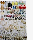 Lot of 64 Pairs Costume Jewelry Earrings Pierced Dangle Hoops Statement Vintage